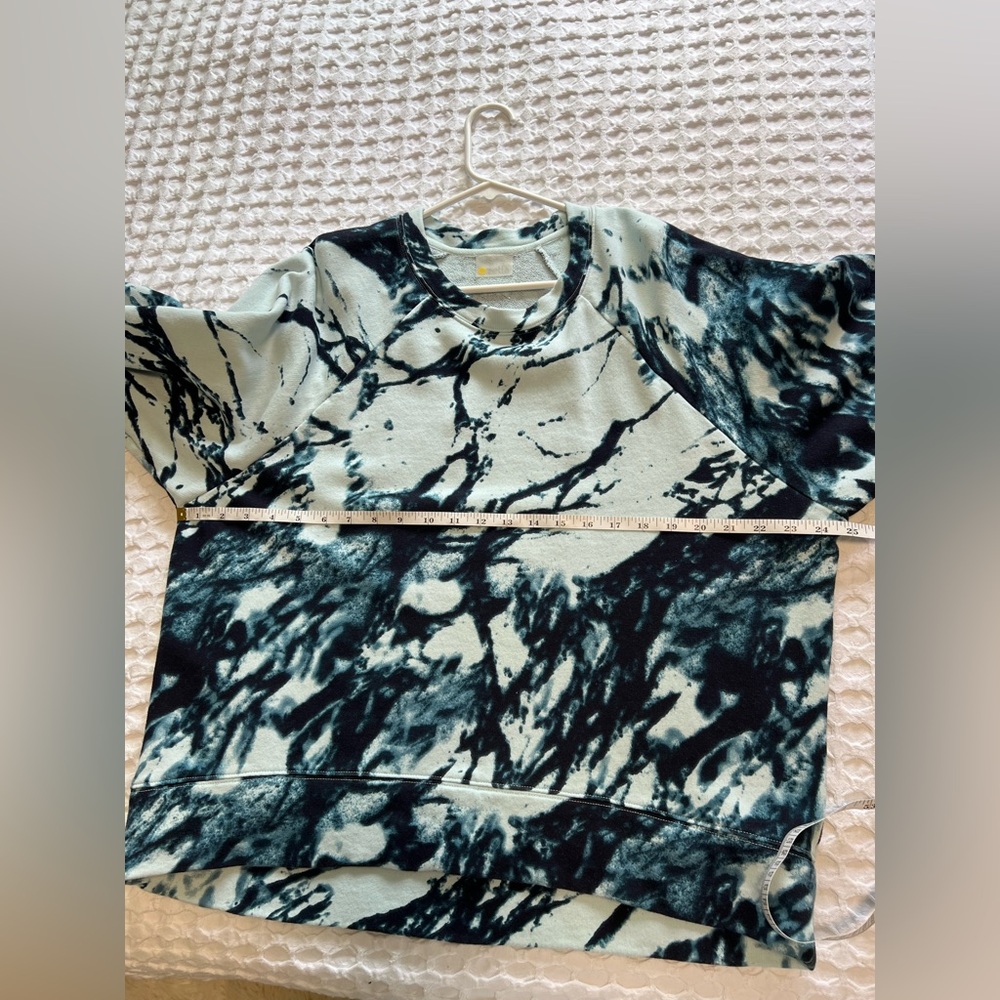 Zella Blue Jamie Ink Print Terry Cotton Crewneck Sweatshirt - Picture 7 of 10